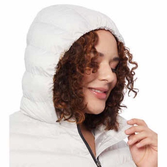 NWT 32 Degrees 4-Way Stretch Hooded Coat Jacket in Silver Post - Picture 5 of 7